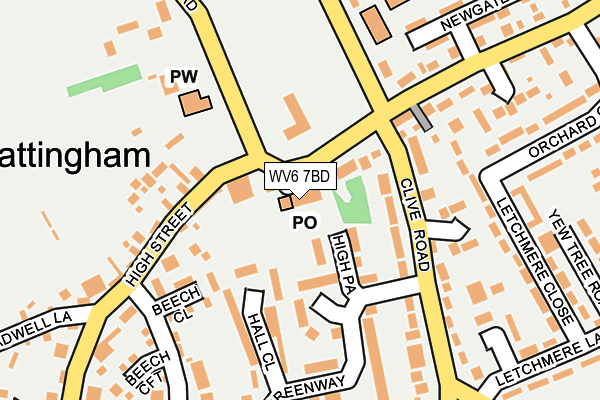 WV6 7BD map - OS OpenMap – Local (Ordnance Survey)
