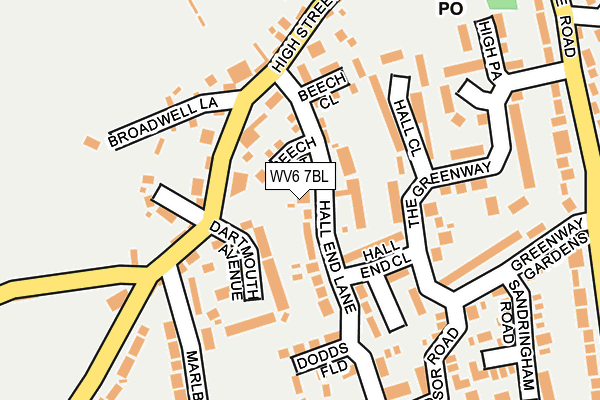 WV6 7BL map - OS OpenMap – Local (Ordnance Survey)