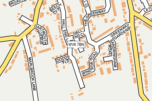 WV6 7BN map - OS OpenMap – Local (Ordnance Survey)