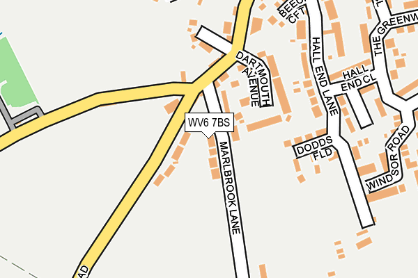 WV6 7BS map - OS OpenMap – Local (Ordnance Survey)