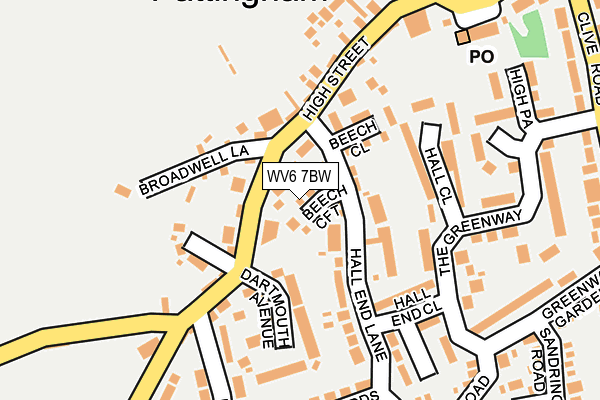 WV6 7BW map - OS OpenMap – Local (Ordnance Survey)