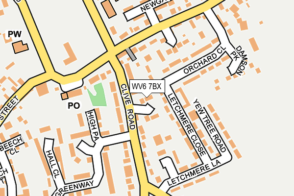 WV6 7BX map - OS OpenMap – Local (Ordnance Survey)
