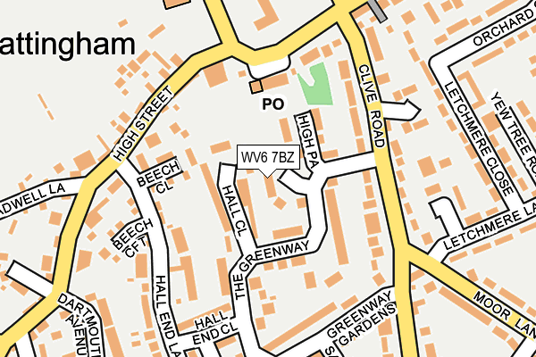 WV6 7BZ map - OS OpenMap – Local (Ordnance Survey)