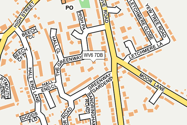 WV6 7DB map - OS OpenMap – Local (Ordnance Survey)