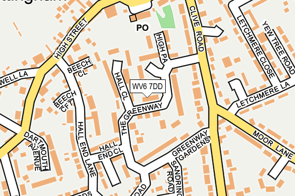 WV6 7DD map - OS OpenMap – Local (Ordnance Survey)