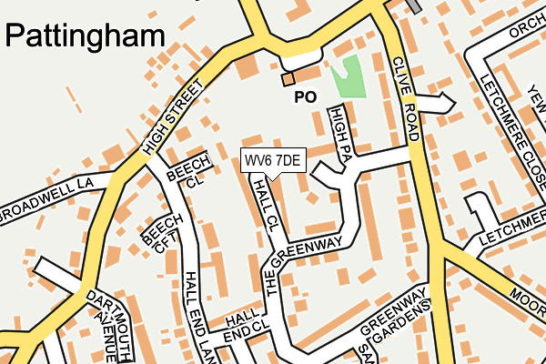WV6 7DE map - OS OpenMap – Local (Ordnance Survey)