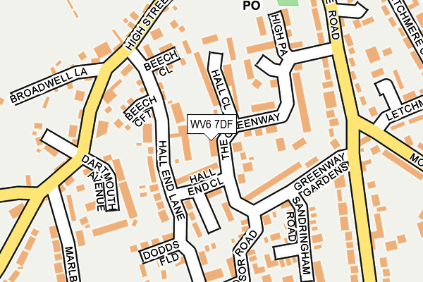 WV6 7DF map - OS OpenMap – Local (Ordnance Survey)