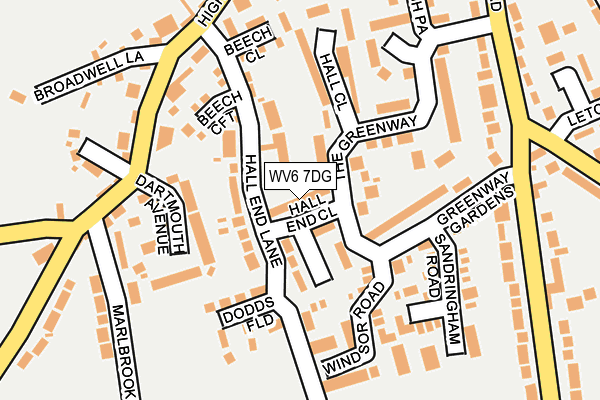 WV6 7DG map - OS OpenMap – Local (Ordnance Survey)