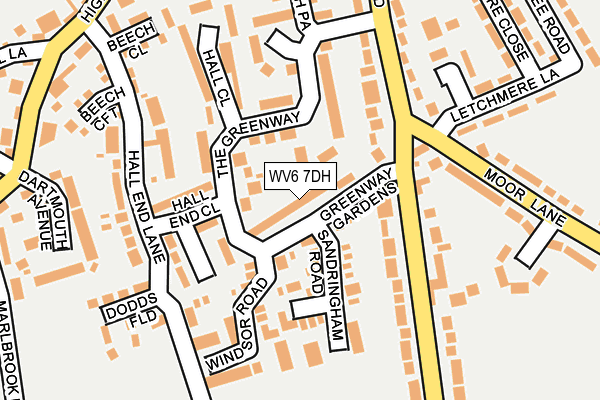 WV6 7DH map - OS OpenMap – Local (Ordnance Survey)