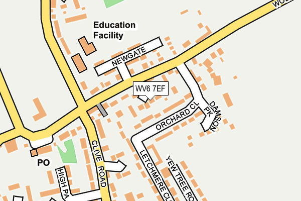 WV6 7EF map - OS OpenMap – Local (Ordnance Survey)