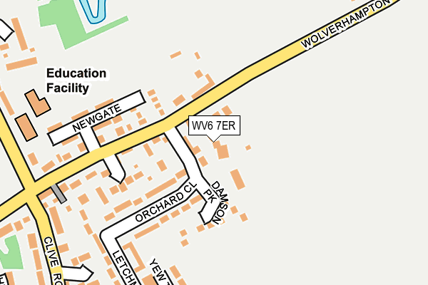 WV6 7ER map - OS OpenMap – Local (Ordnance Survey)