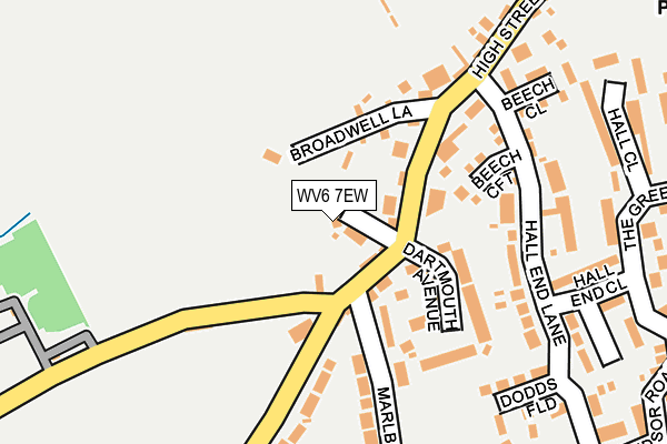 WV6 7EW map - OS OpenMap – Local (Ordnance Survey)