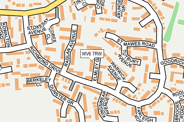 WV6 7RW map - OS OpenMap – Local (Ordnance Survey)