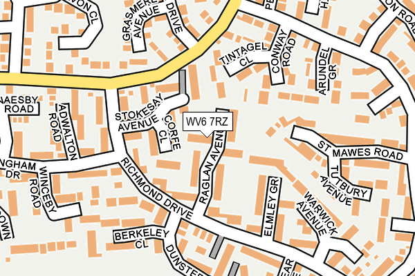 WV6 7RZ map - OS OpenMap – Local (Ordnance Survey)