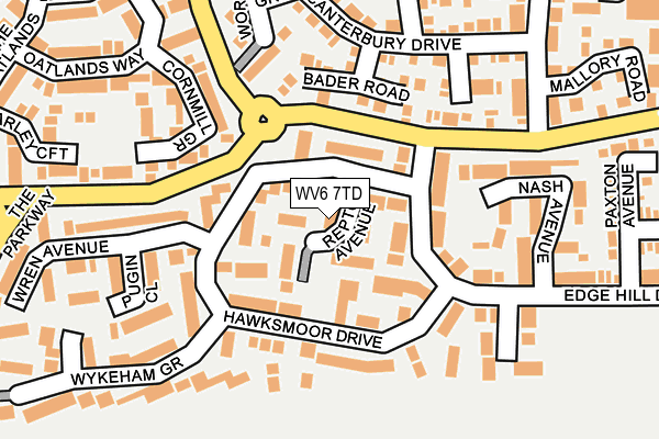 WV6 7TD map - OS OpenMap – Local (Ordnance Survey)