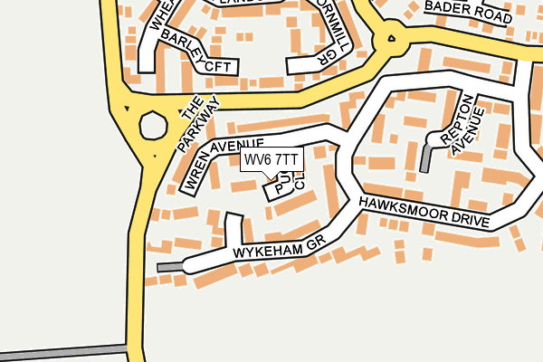 WV6 7TT map - OS OpenMap – Local (Ordnance Survey)