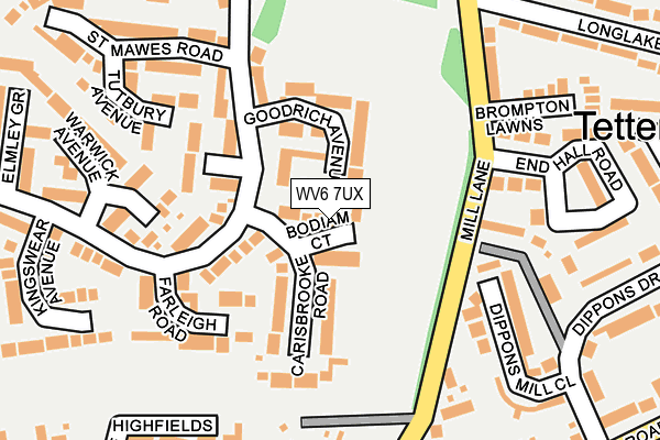 WV6 7UX map - OS OpenMap – Local (Ordnance Survey)