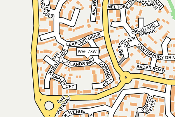 WV6 7XW map - OS OpenMap – Local (Ordnance Survey)