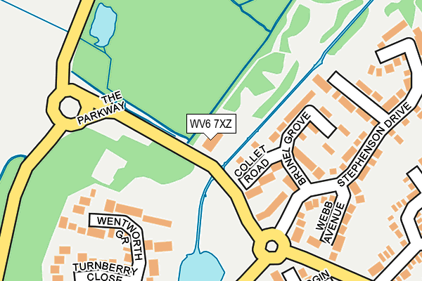 WV6 7XZ map - OS OpenMap – Local (Ordnance Survey)