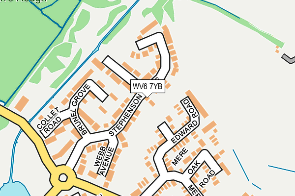 WV6 7YB map - OS OpenMap – Local (Ordnance Survey)