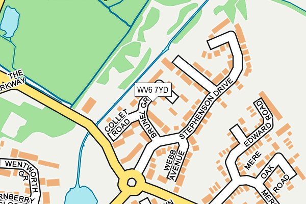 WV6 7YD map - OS OpenMap – Local (Ordnance Survey)