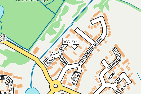 WV6 7YF map - OS OpenMap – Local (Ordnance Survey)