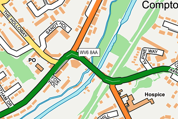 WV6 8AA map - OS OpenMap – Local (Ordnance Survey)