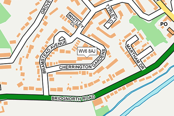 WV6 8AJ map - OS OpenMap – Local (Ordnance Survey)