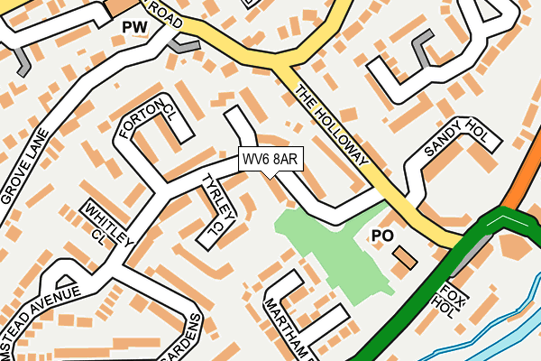 WV6 8AR map - OS OpenMap – Local (Ordnance Survey)