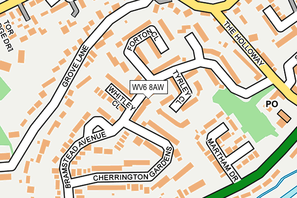 WV6 8AW map - OS OpenMap – Local (Ordnance Survey)