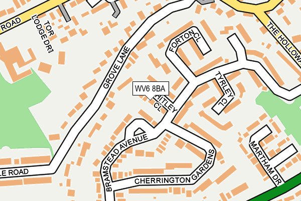 WV6 8BA map - OS OpenMap – Local (Ordnance Survey)