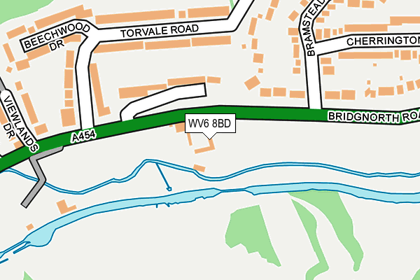 WV6 8BD map - OS OpenMap – Local (Ordnance Survey)