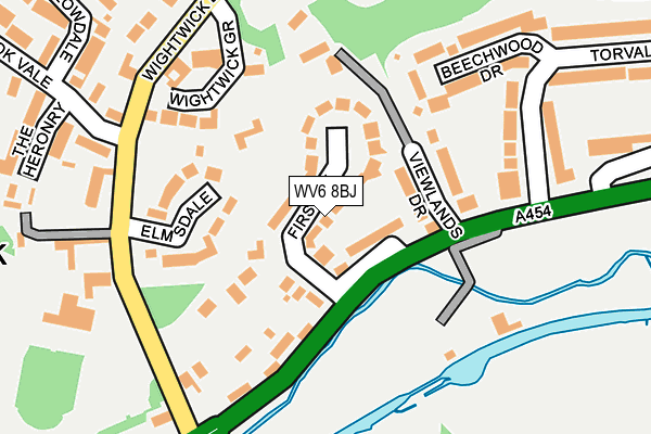 WV6 8BJ map - OS OpenMap – Local (Ordnance Survey)