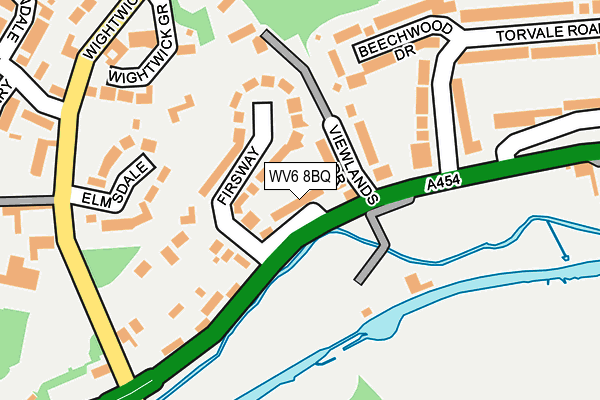 WV6 8BQ map - OS OpenMap – Local (Ordnance Survey)