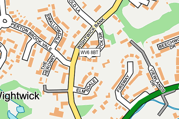 WV6 8BT map - OS OpenMap – Local (Ordnance Survey)