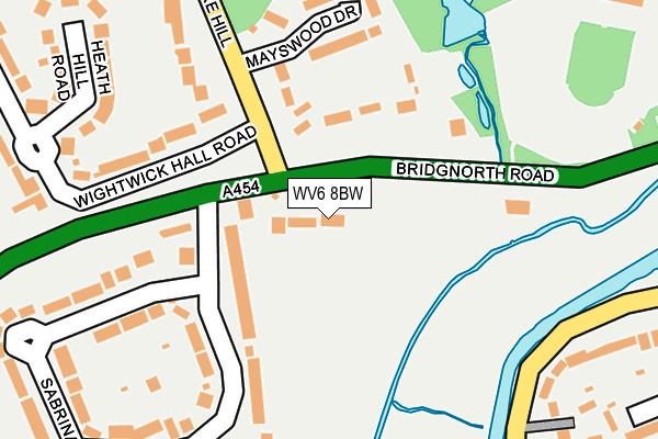 WV6 8BW map - OS OpenMap – Local (Ordnance Survey)