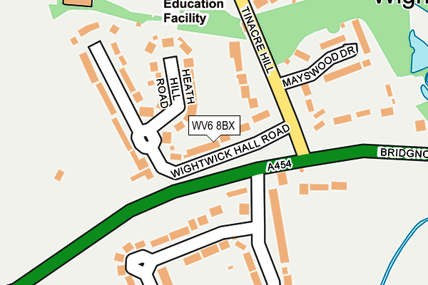 WV6 8BX map - OS OpenMap – Local (Ordnance Survey)