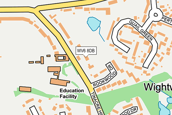 WV6 8DB map - OS OpenMap – Local (Ordnance Survey)