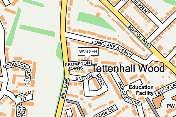 WV6 8EH map - OS OpenMap – Local (Ordnance Survey)