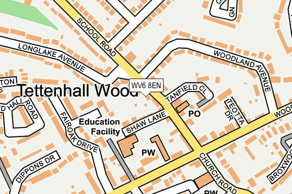 WV6 8EN map - OS OpenMap – Local (Ordnance Survey)