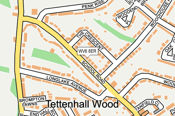 WV6 8ER map - OS OpenMap – Local (Ordnance Survey)