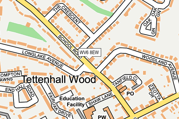 WV6 8EW map - OS OpenMap – Local (Ordnance Survey)