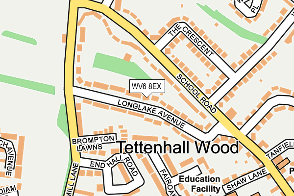 WV6 8EX map - OS OpenMap – Local (Ordnance Survey)