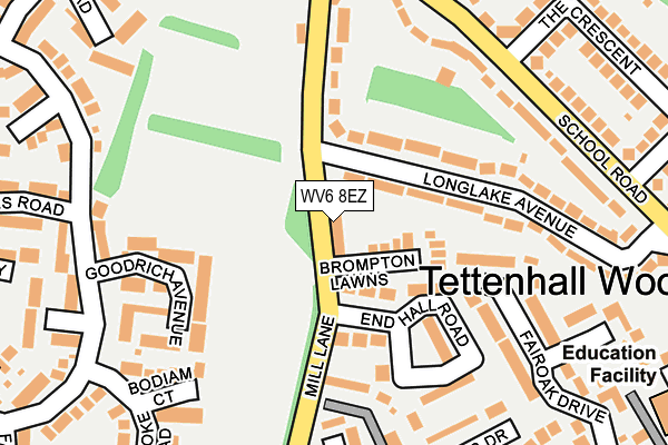 WV6 8EZ map - OS OpenMap – Local (Ordnance Survey)