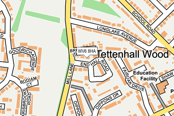 WV6 8HA map - OS OpenMap – Local (Ordnance Survey)