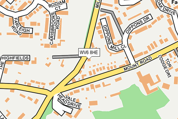 WV6 8HE map - OS OpenMap – Local (Ordnance Survey)
