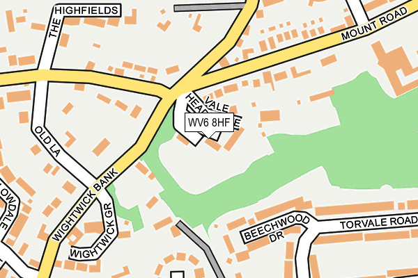 WV6 8HF map - OS OpenMap – Local (Ordnance Survey)