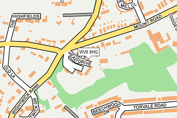 WV6 8HG map - OS OpenMap – Local (Ordnance Survey)