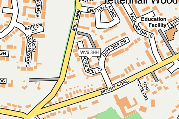 WV6 8HH map - OS OpenMap – Local (Ordnance Survey)