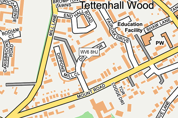 WV6 8HJ map - OS OpenMap – Local (Ordnance Survey)